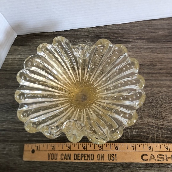 Hand Blown Glass Bowl with Gold Accents - Picture 12 of 16